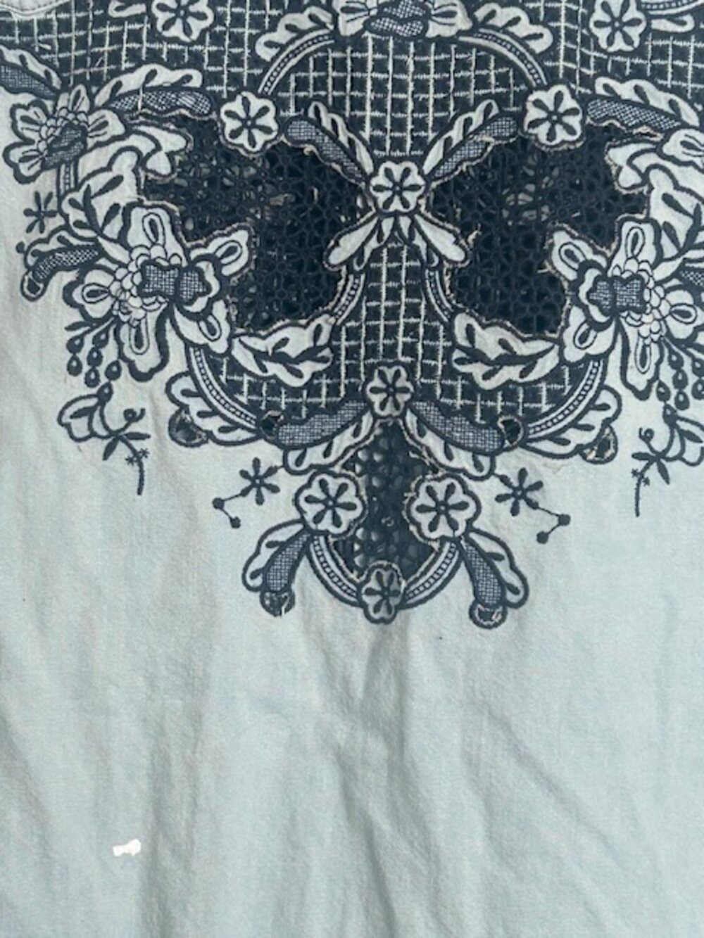 We the Free x Free People Western Wear Cutoff Denim Embroidered Fray Snap Top - Picture 13 of 16